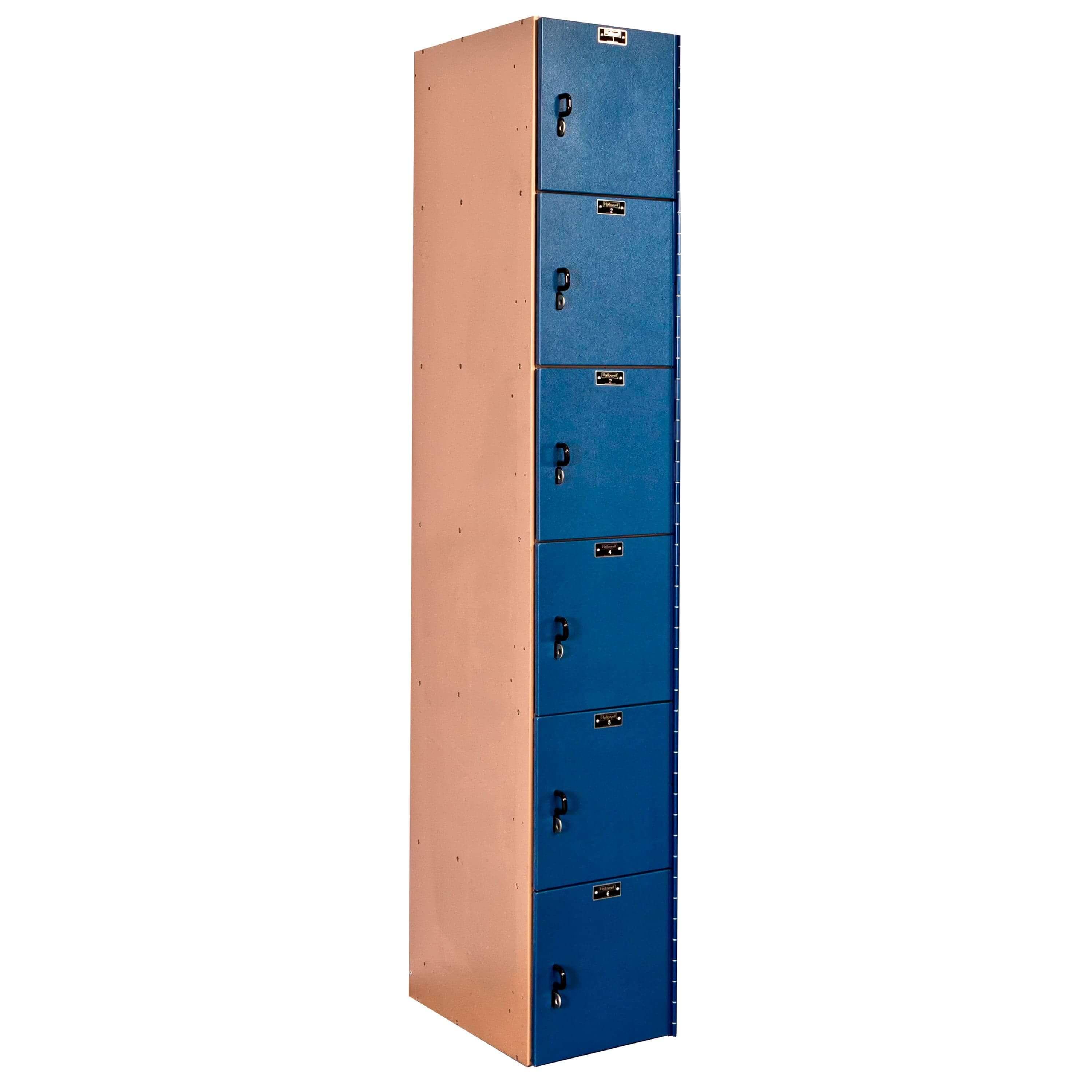 Hallowell AquaMax HDPE Solid Plastic Locker — 6 Tier, 1 Wide HPL1282-6A-TB YourLockerStore